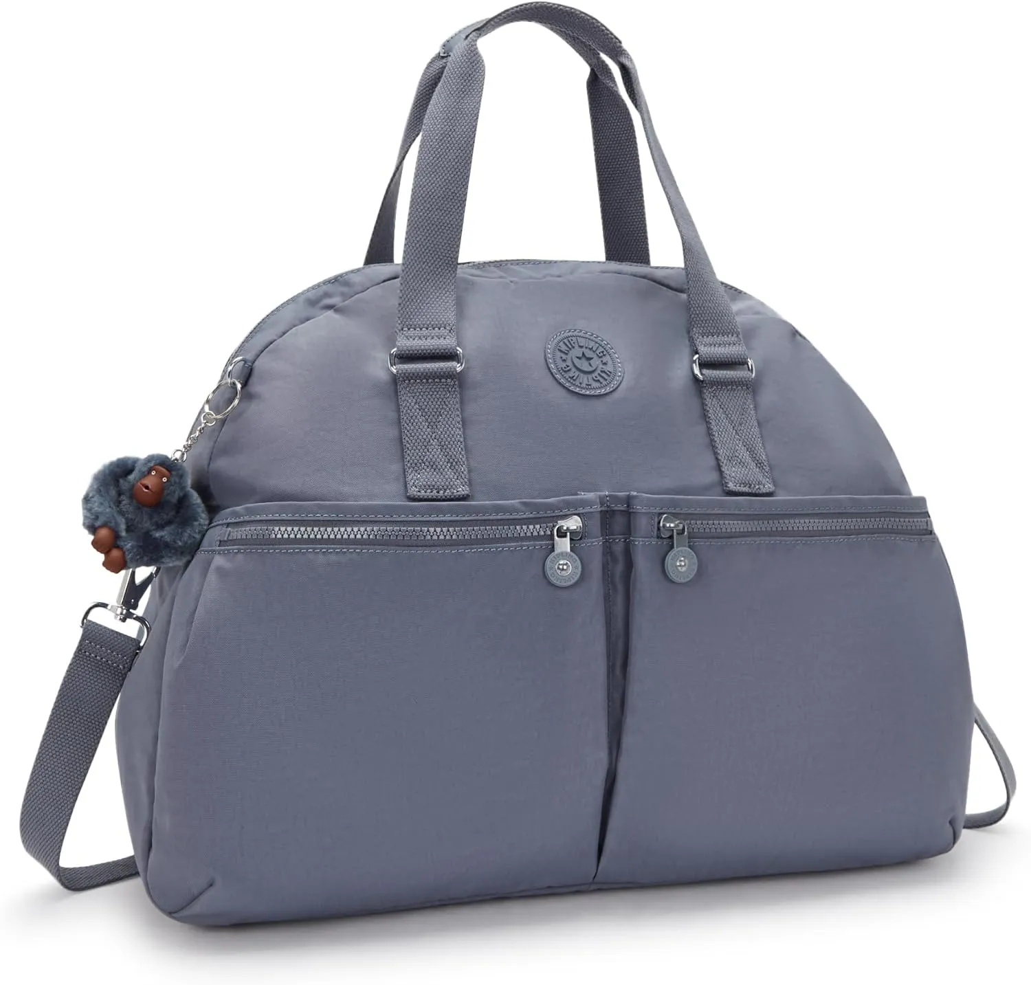 Kipling Women's Eugina Satchel, Handmade, Removable Shoulder Strap, Outer Pockets, Nylon Duffle Bag