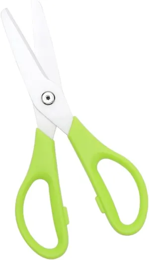 Kitchen Scissors 8" All Purpose Scissors Green Comfort ABS Grip White Sharp Ceramic Blades Cutter Blunt Tip Safe Cutting Gadgets Shears for Food Craft Home Office Classroom