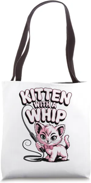 Kitten with a Whip Retro Pin-Up Attitude with a Twist Tote Bag