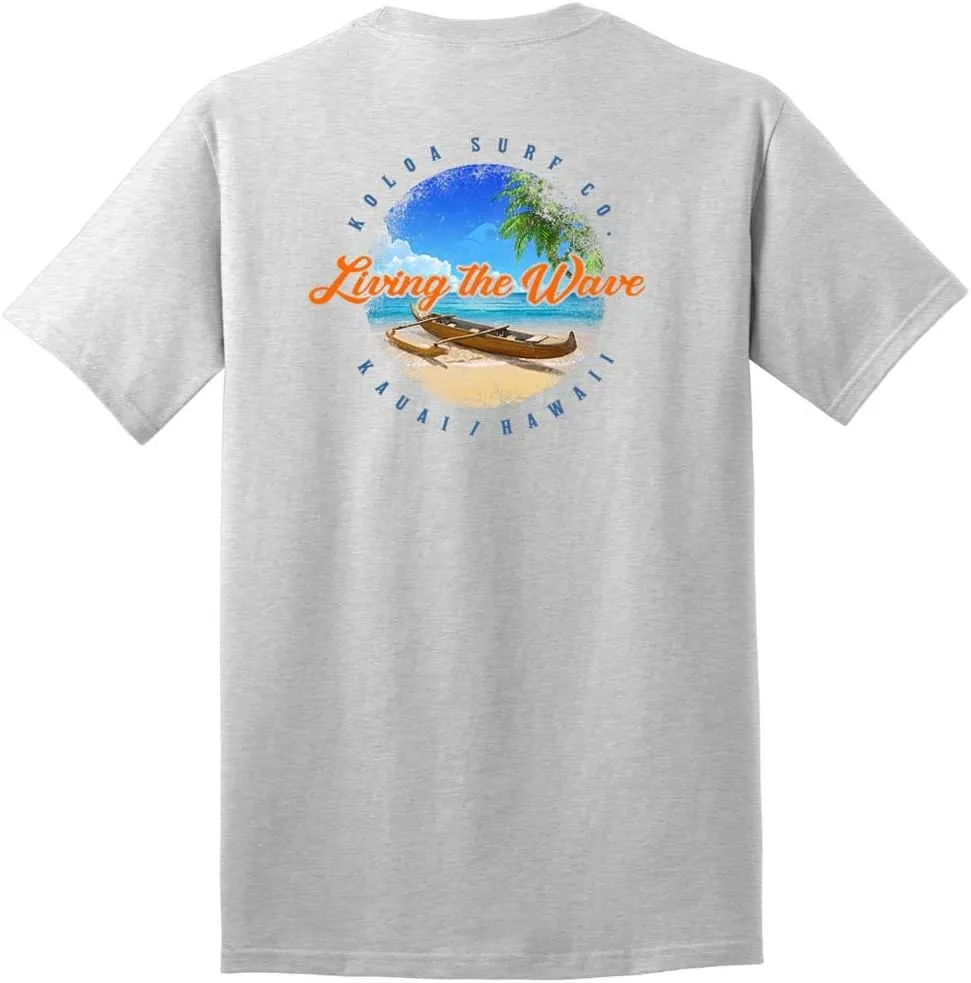 Koloa Surf Mens Outrigger Canoe Logo Heavy Cotton T-Shirt