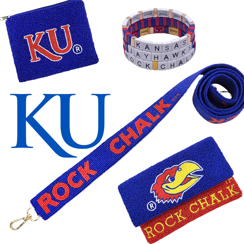 KU ROCK CHALK JAYHAWK UNIVERSITY OF KANSAS MINI CLUTCH