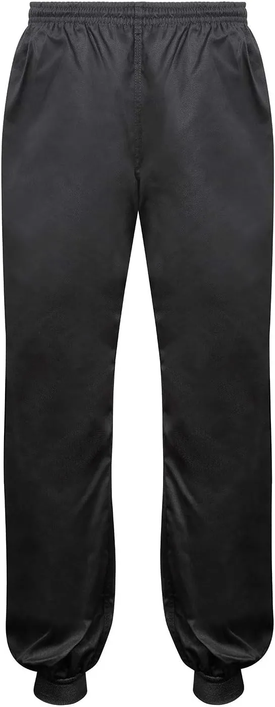 Kung Fu Black 100% Cotton Cuffed Trousers