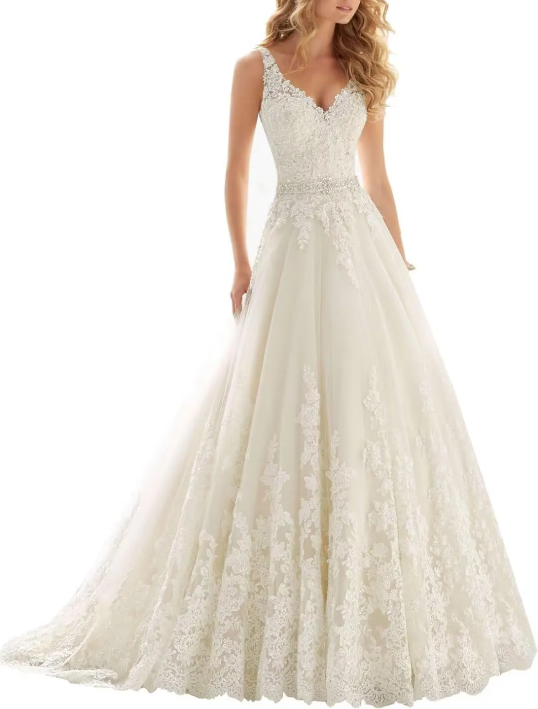 Lace Wedding Dresses for Bride 2025 Fall Tulle Ball Gown A-line Beaded Country Wedding Gown Modest Bridal Gown