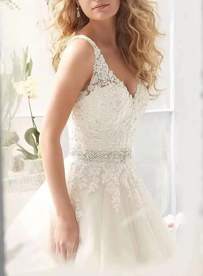 Lace Wedding Dresses for Bride 2025 Fall Tulle Ball Gown A-line Beaded Country Wedding Gown Modest Bridal Gown