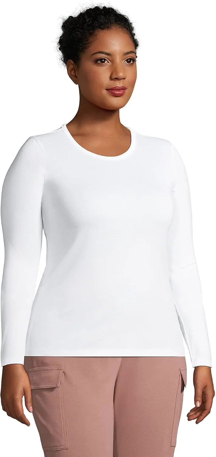 Lands' End Women's Cotton Rib Knit T-Shirt