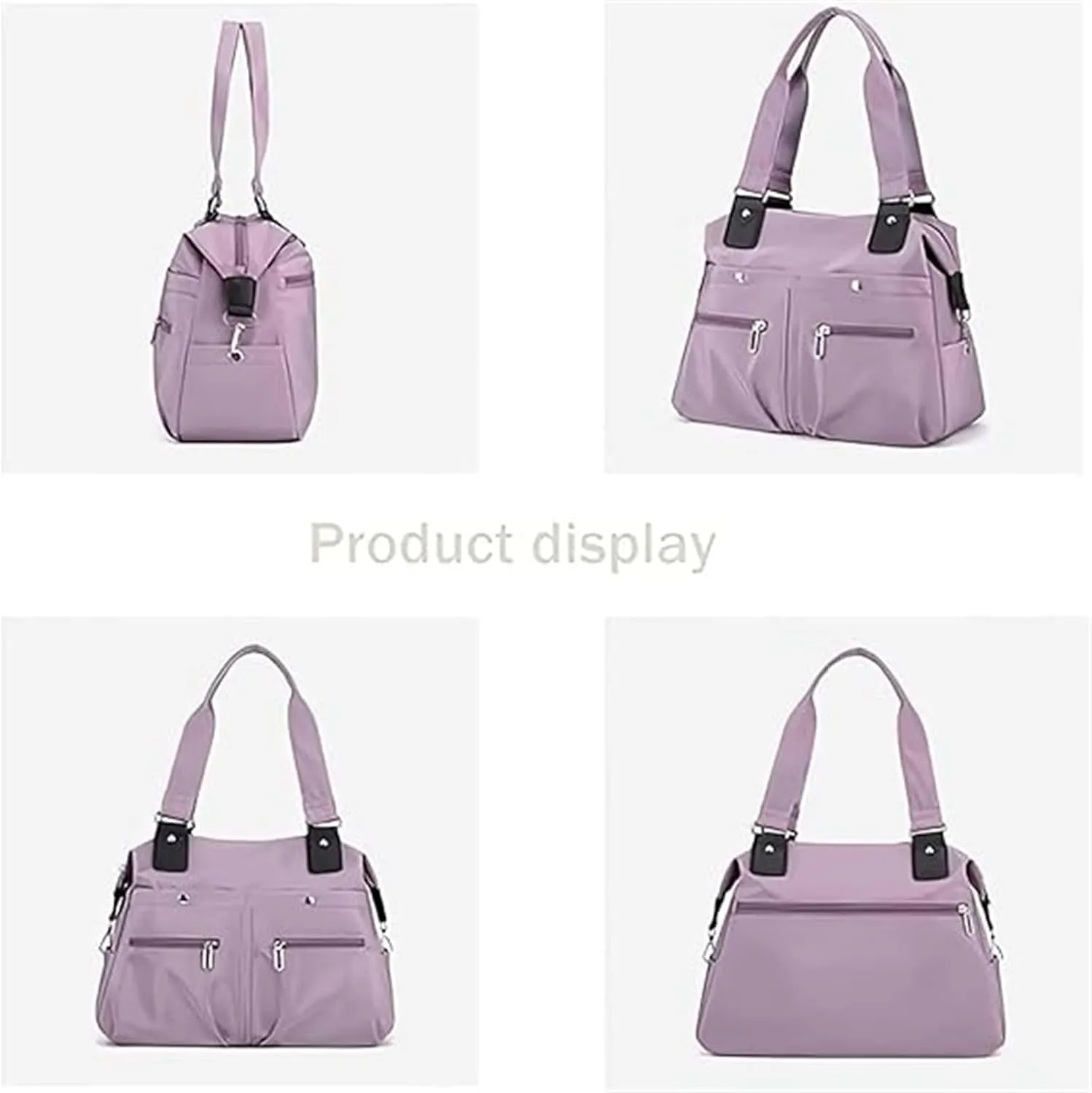 Langrents Nylon Tote Bag, Langrents Large Capacity Waterproof Multi Pocket Shoulder Bag, Womens Messenger Travel Bag