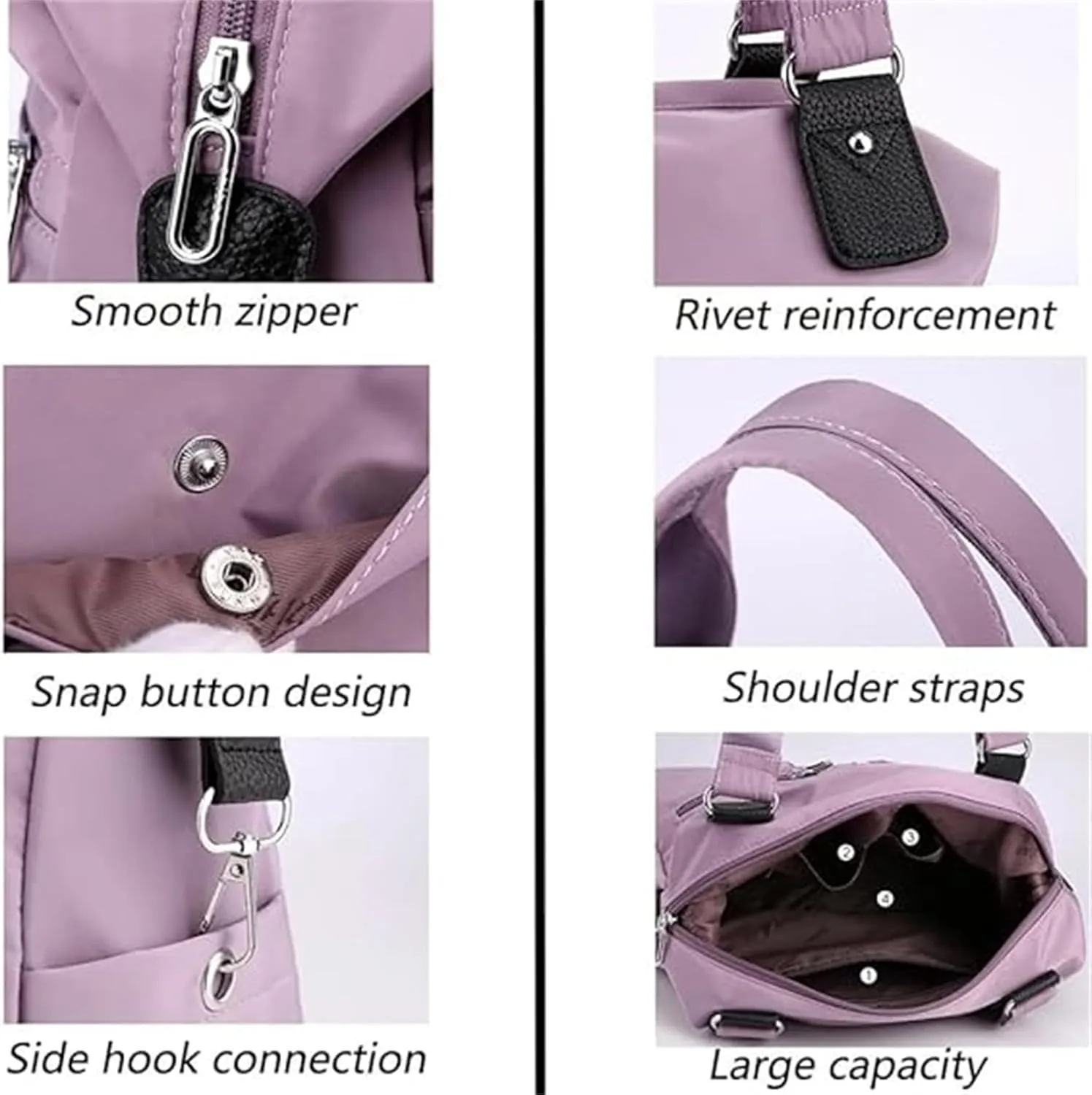 Langrents Nylon Tote Bag, Langrents Large Capacity Waterproof Multi Pocket Shoulder Bag, Womens Messenger Travel Bag