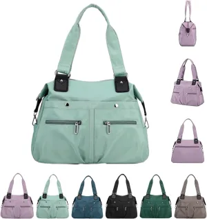 Langrents Nylon Tote Bag, Langrents Large Capacity Waterproof Multi Pocket Shoulder Bag, Womens Messenger Travel Bag