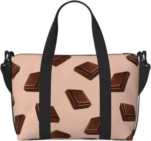 Laptop Tote Bag for Women Work - Chocolate Chunk Brown Print Gym Bag for Women Men, Crossbody Travel Bags for Women Men Carry On, Weekender Bags for Women Travel