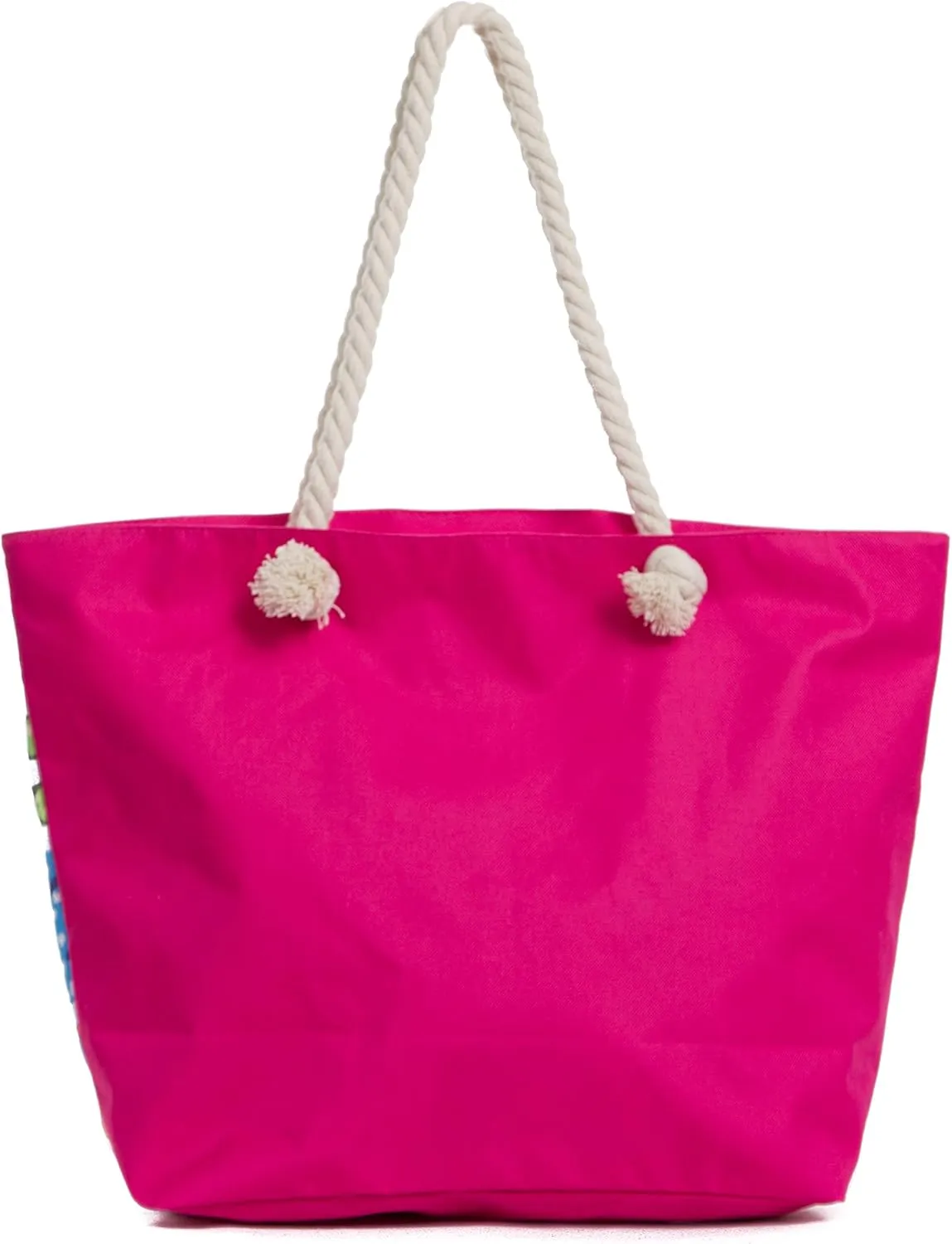Large Beach Tote Bag, Top Zipper Boat Bag