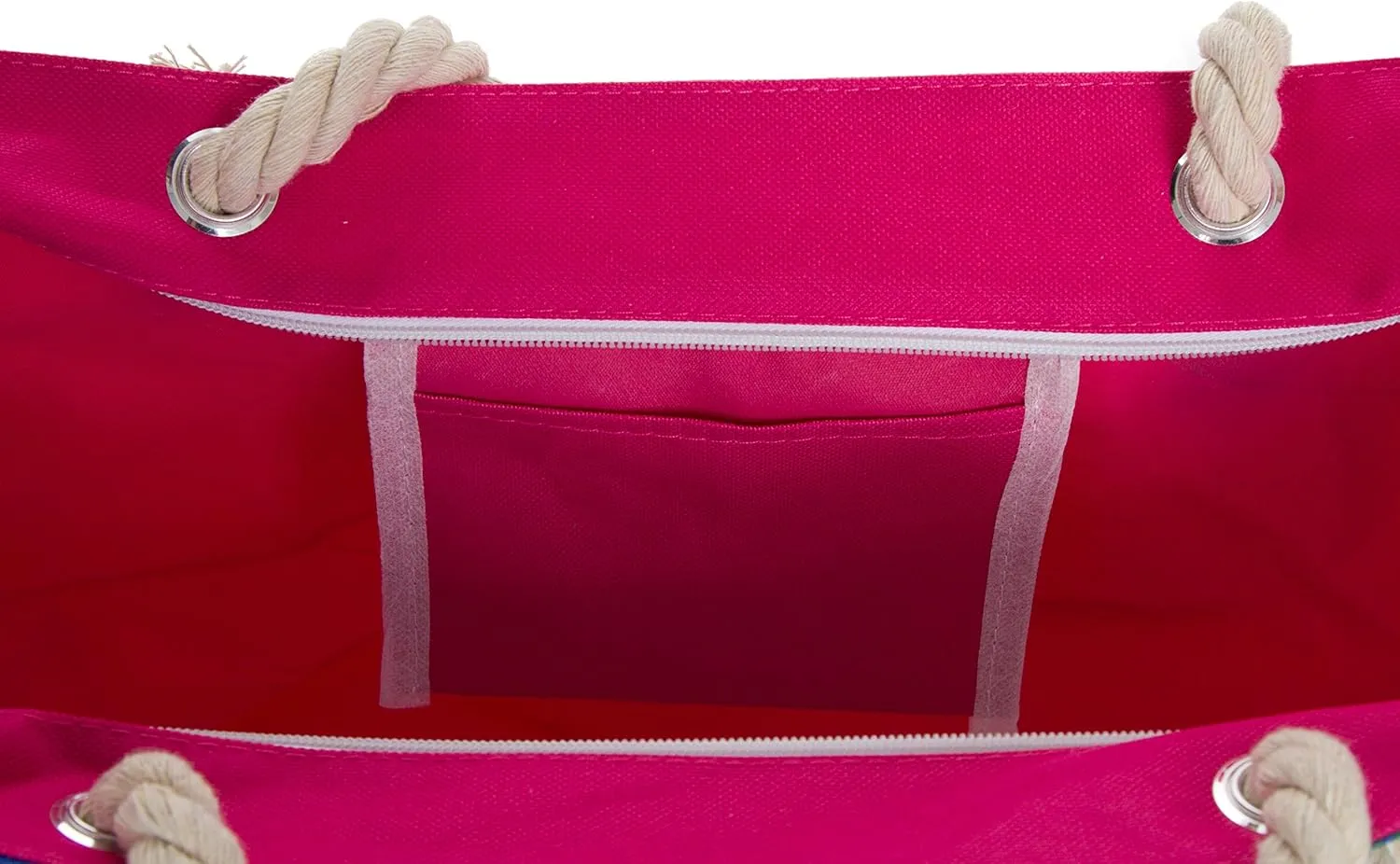 Large Beach Tote Bag, Top Zipper Boat Bag