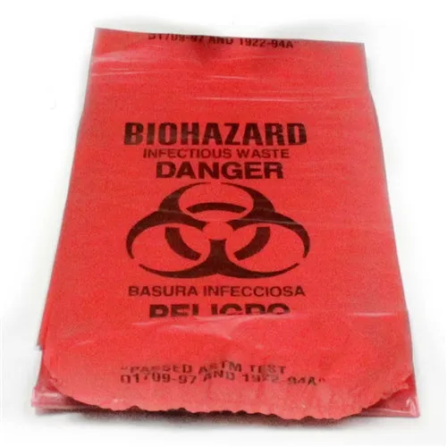 Large Biohazard Infectious Waste Bags - 10-pack