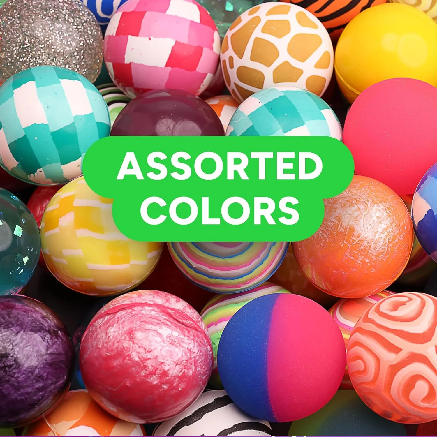 Large Bouncy Balls Assorted Pack 1.77 inch (45 mm) - Super Ball for Toddlers and Adults Party Favors Pinata Filler Goodie Bags Stuffers for Kids - Treasure Box Toys for Classroom Carnival Prizesf