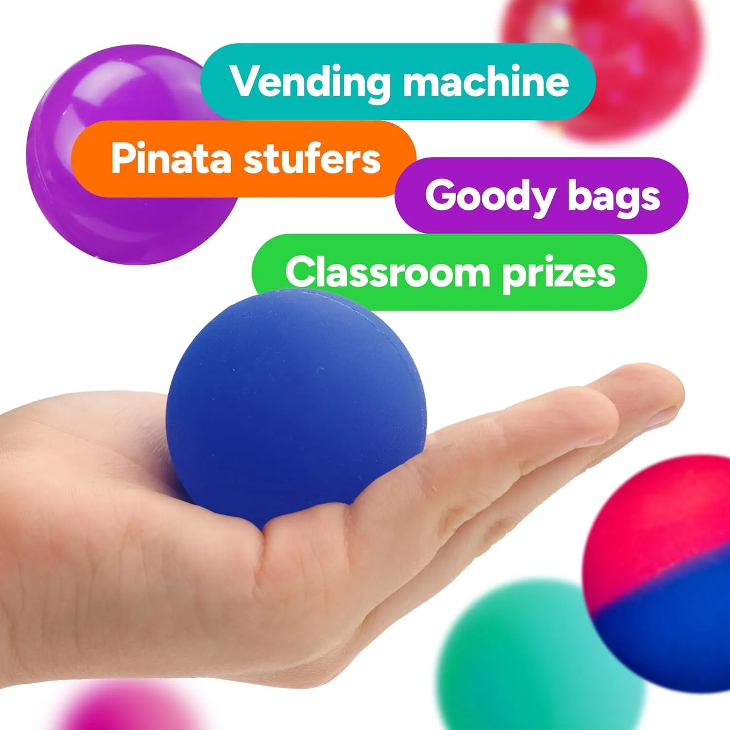 Large Bouncy Balls Assorted Pack 1.77 inch (45 mm) - Super Ball for Toddlers and Adults Party Favors Pinata Filler Goodie Bags Stuffers for Kids - Treasure Box Toys for Classroom Carnival Prizesf