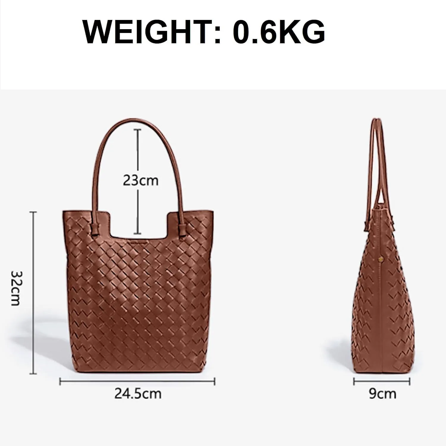 Large Capacity Shoulder Bag for Women Formal Vegan Leather Handbags Tote Bag Handmade Business Lightweight Travel Bags