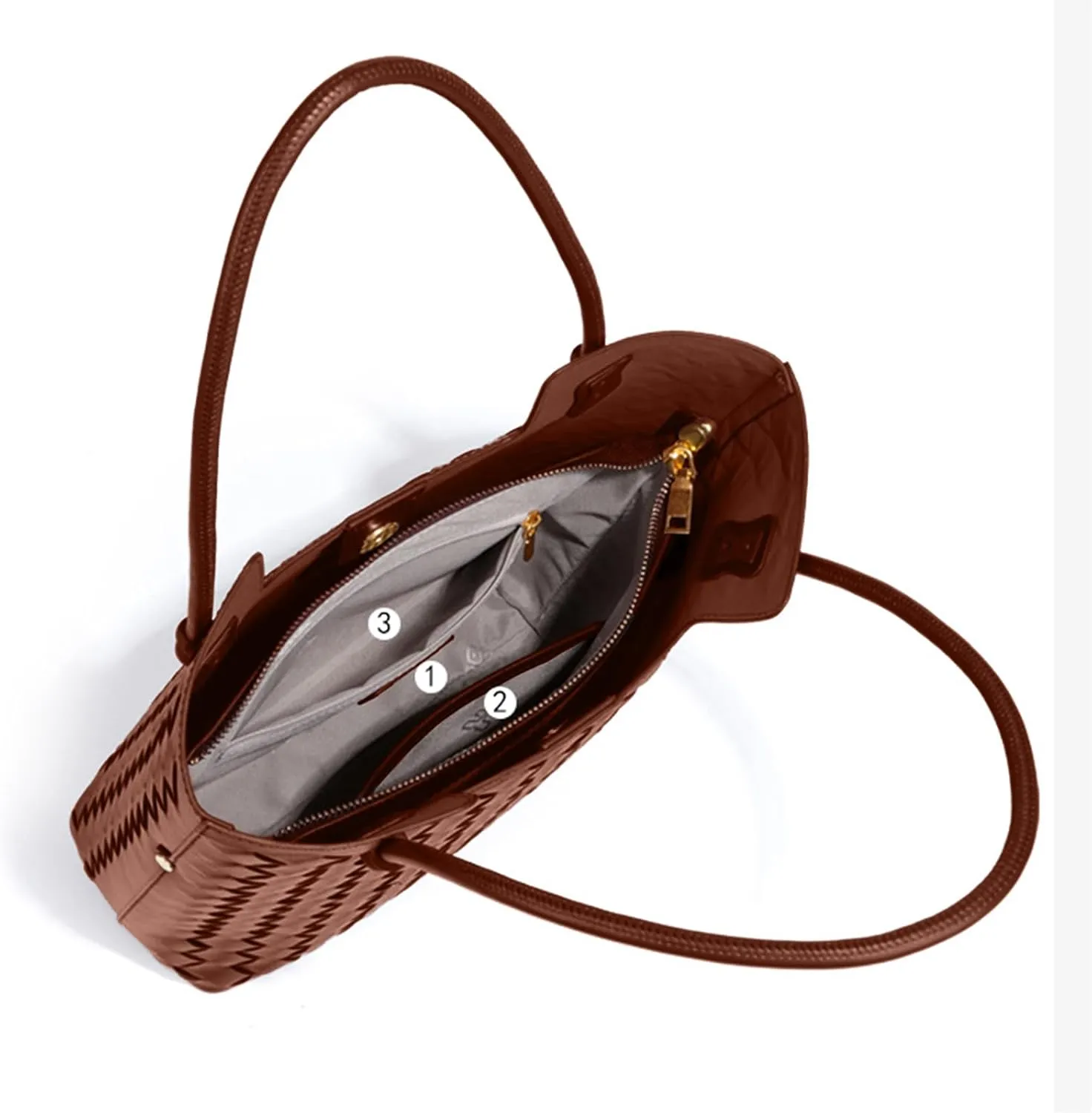 Large Capacity Shoulder Bag for Women Formal Vegan Leather Handbags Tote Bag Handmade Business Lightweight Travel Bags