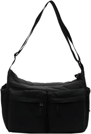 Large Crossbody Tote Bags Waterproof Nylon Shoulder Bag Multi-Pockets Sling Purse Messenger Bags Casual Work Handbag