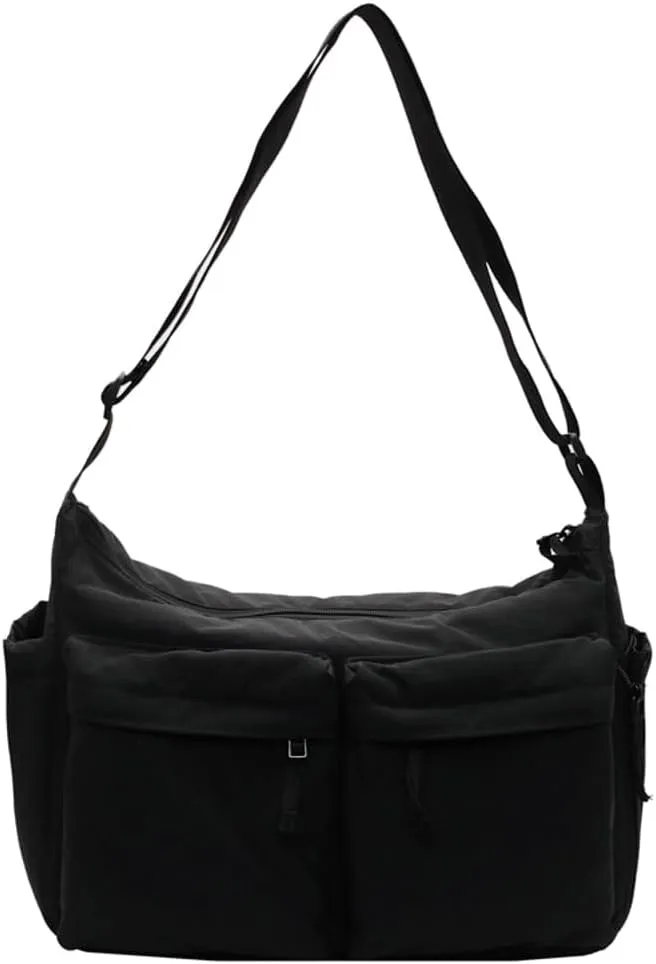 Large Crossbody Tote Bags Waterproof Nylon Shoulder Bag Multi-Pockets Sling Purse Messenger Bags Casual Work Handbag