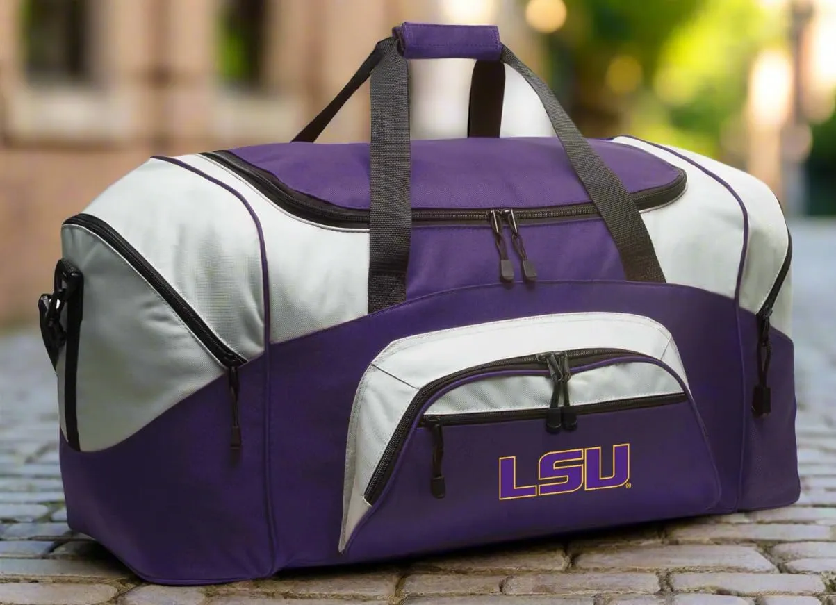 Large LSU Duffle Bag LSU Tigers Gym Bags (Purple)