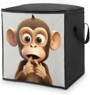 Large Storage Bags The Silent Monkey Foldable Clothes Storage Containers with Zippers Bed Storage with Handles Dual Zippers for Comforters Clothes Blankets Pillows
