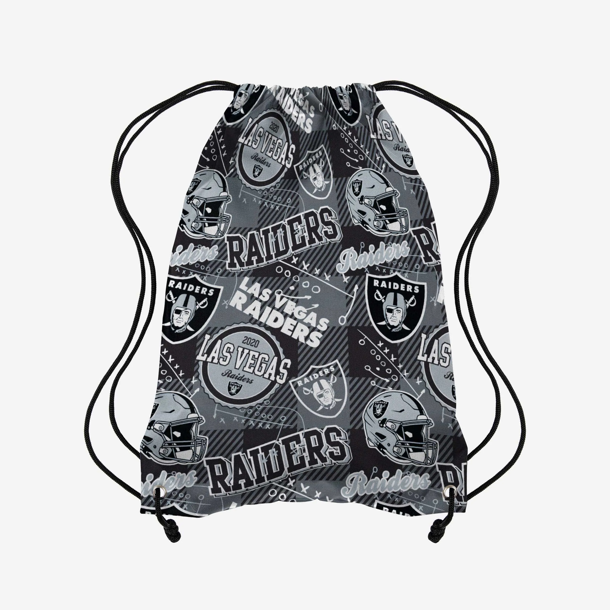 Las Vegas Raiders Thematic Repeat Print Drawstring Backpack