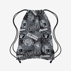 Las Vegas Raiders Thematic Repeat Print Drawstring Backpack