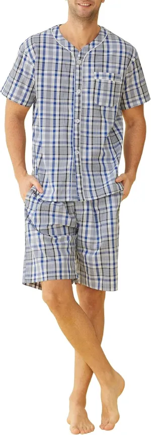 Latuza Men's Summer Cotton Pajamas Shorts Set