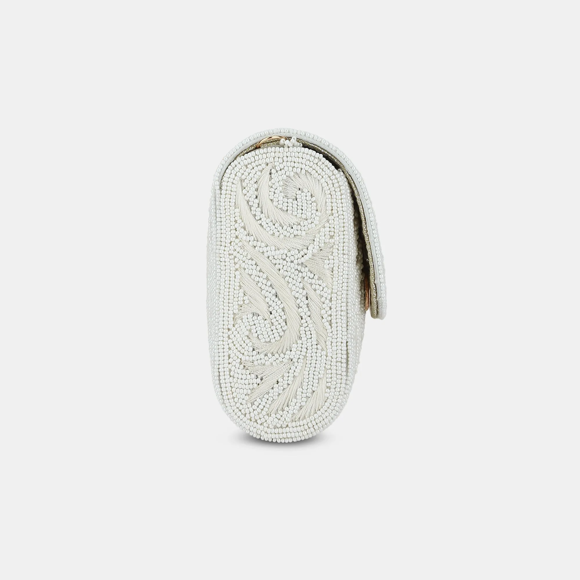 Lavie Luxe Gemmy White Medium Women's Flap Clutch