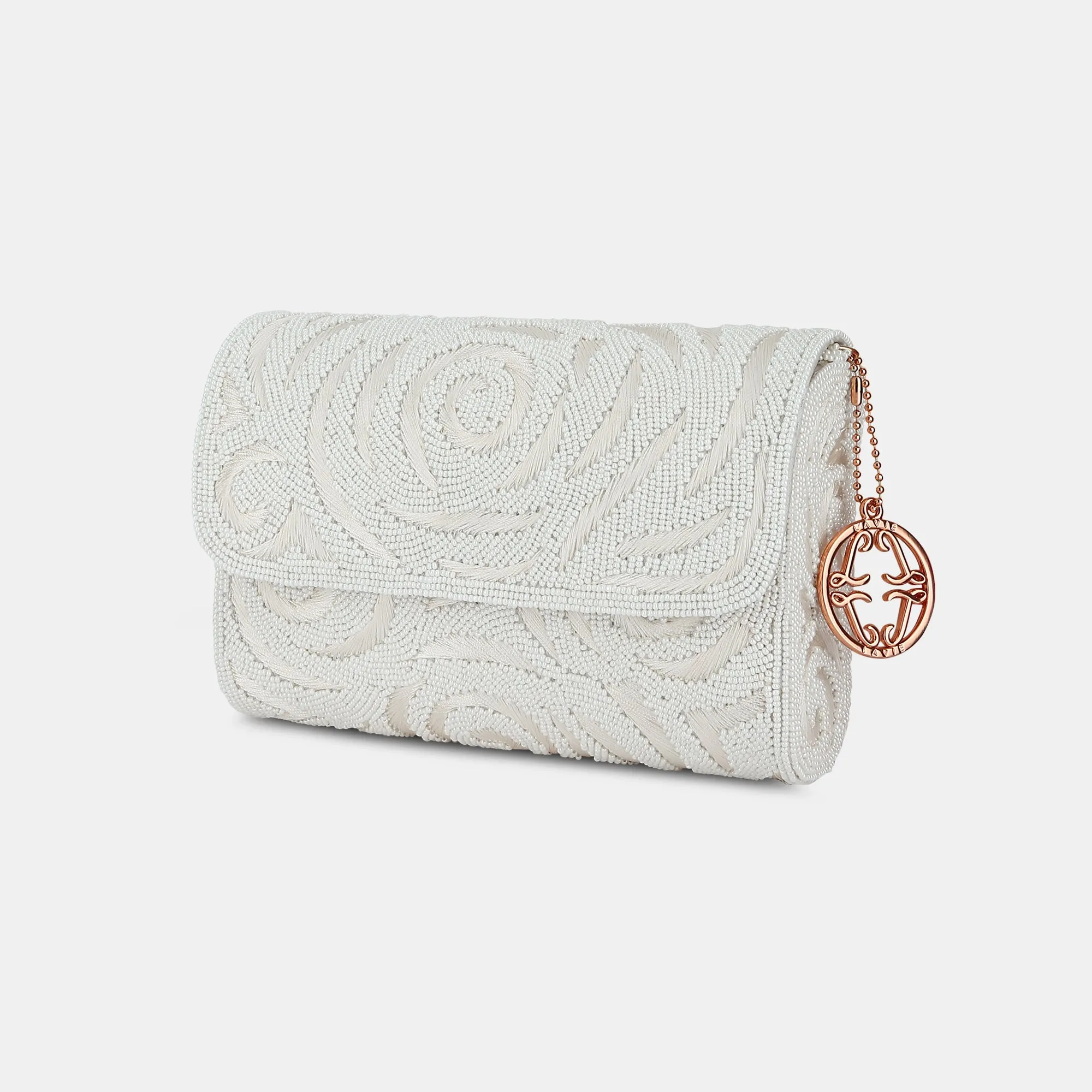 Lavie Luxe Gemmy White Medium Women's Flap Clutch