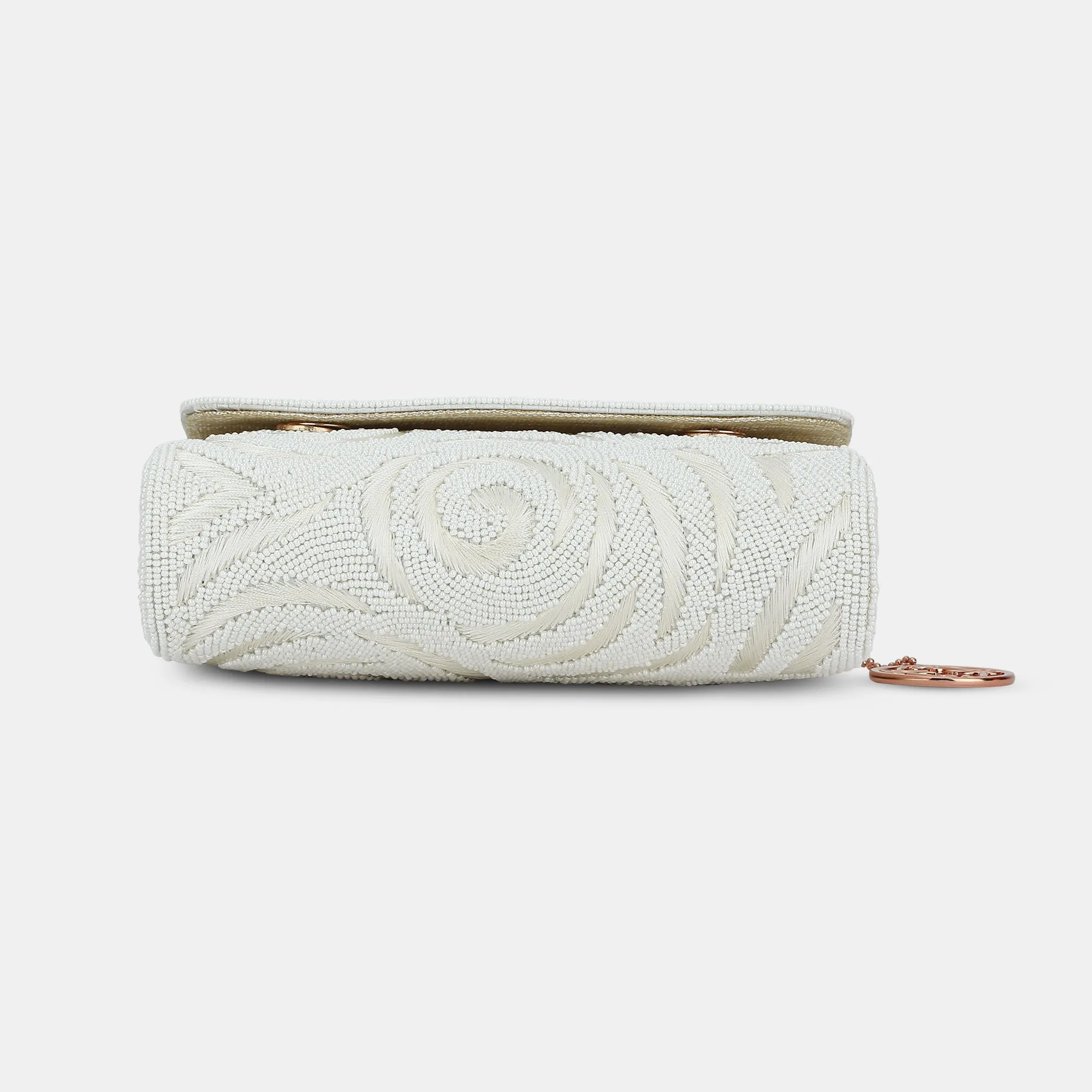Lavie Luxe Gemmy White Medium Women's Flap Clutch