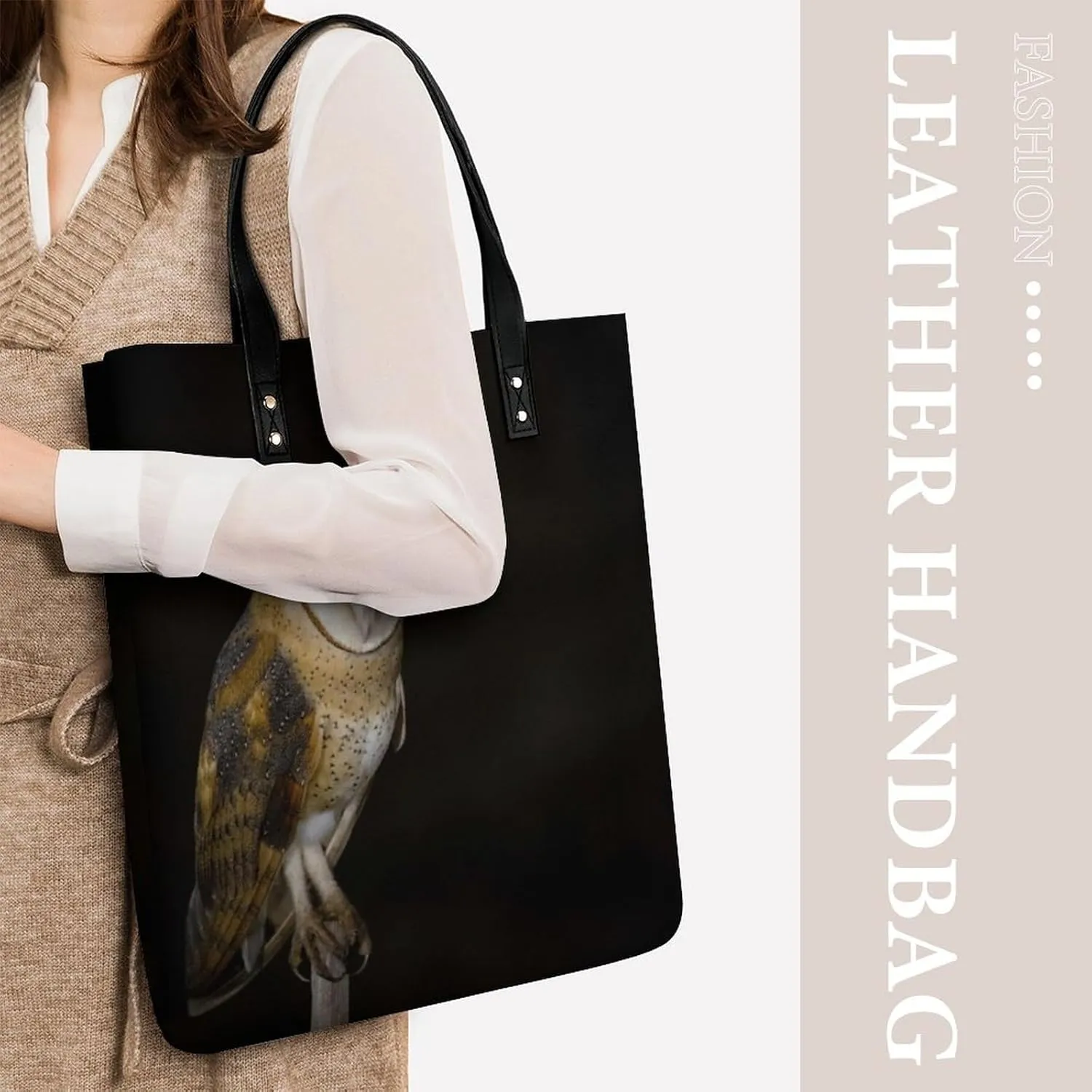Leather Handbag for Women Tote Bag with Magnetic Buckle Boat Map Crossbody Bag Shoulder Bag