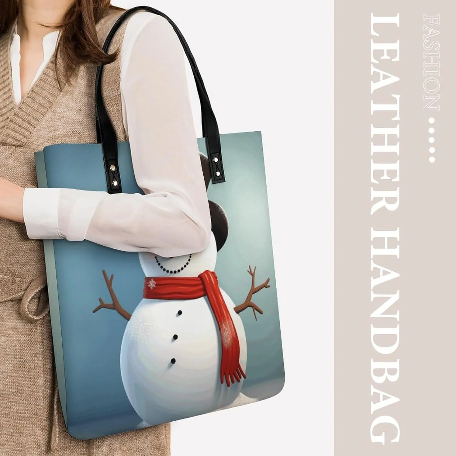 Leather Handbag for Women Tote Bag with Magnetic Buckle Cute Cockatiel Crossbody Bag Shoulder Bag
