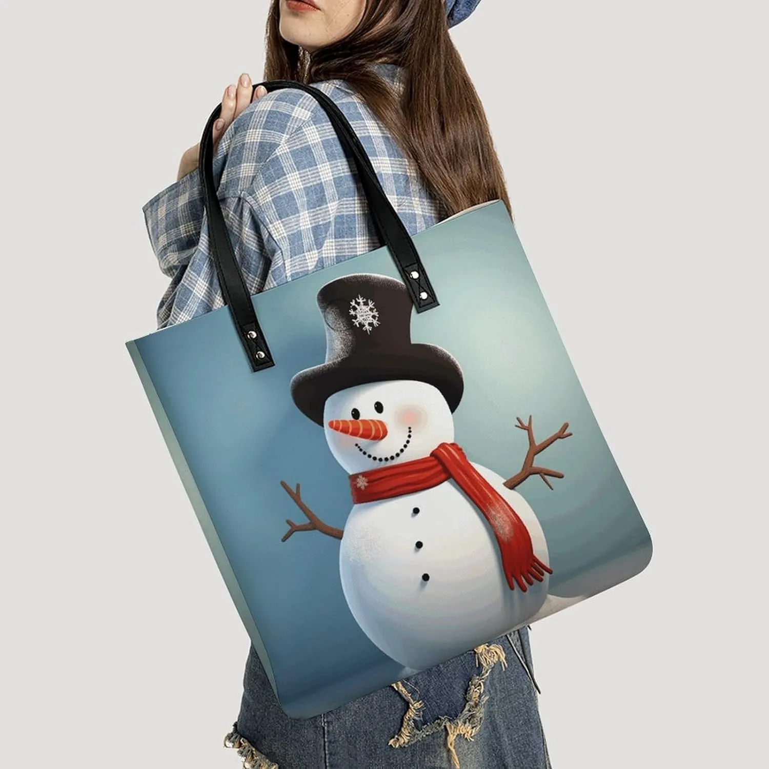 Leather Handbag for Women Tote Bag with Magnetic Buckle Cute Cockatiel Crossbody Bag Shoulder Bag