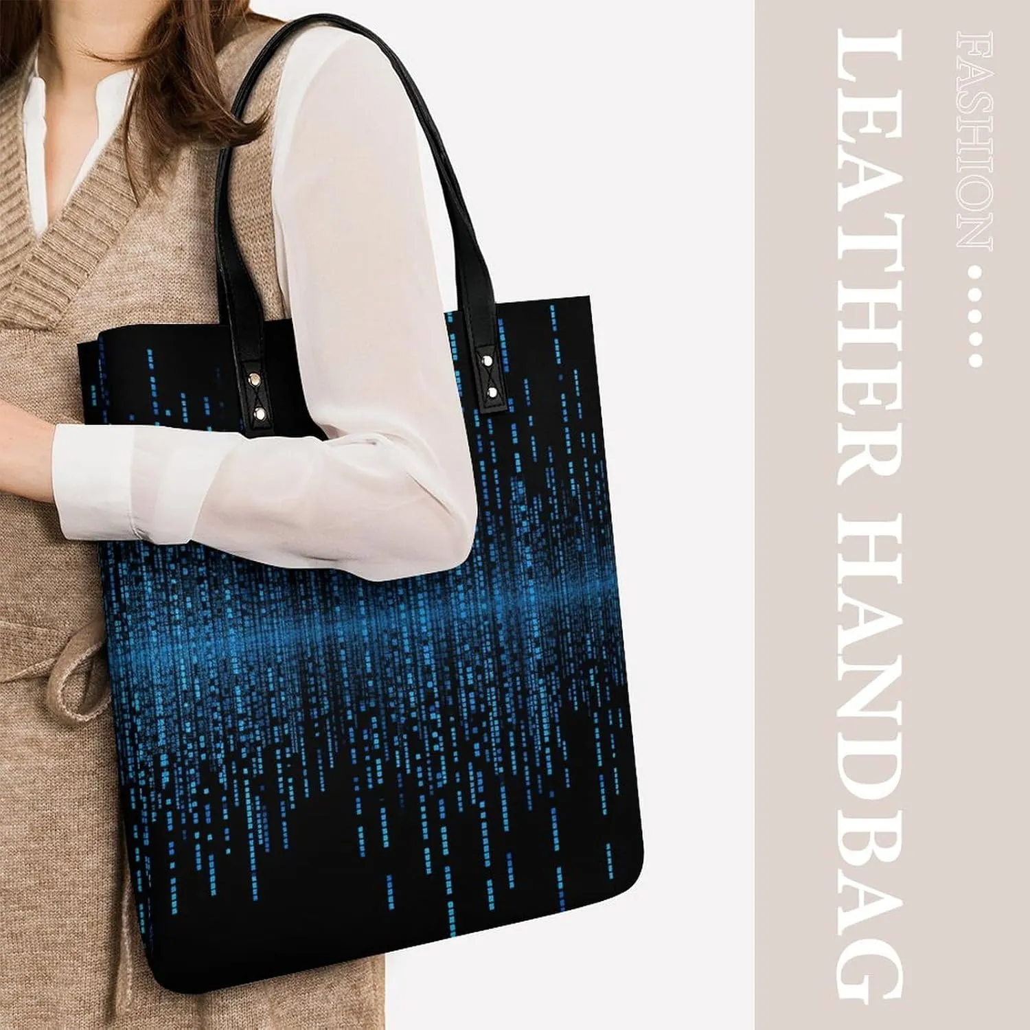 Leather Handbag for Women Tote Bag with Magnetic Buckle Xmas Snowman Crossbody Bag Shoulder Bag