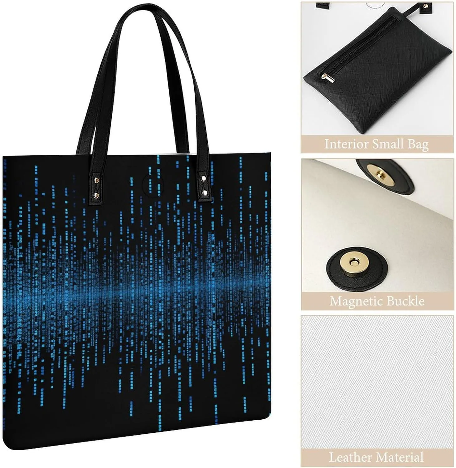 Leather Handbag for Women Tote Bag with Magnetic Buckle Xmas Snowman Crossbody Bag Shoulder Bag