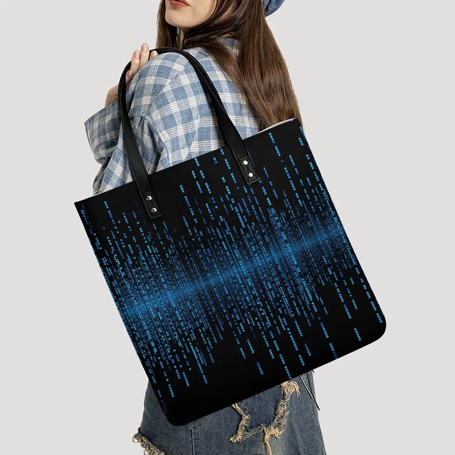 Leather Handbag for Women Tote Bag with Magnetic Buckle Xmas Snowman Crossbody Bag Shoulder Bag