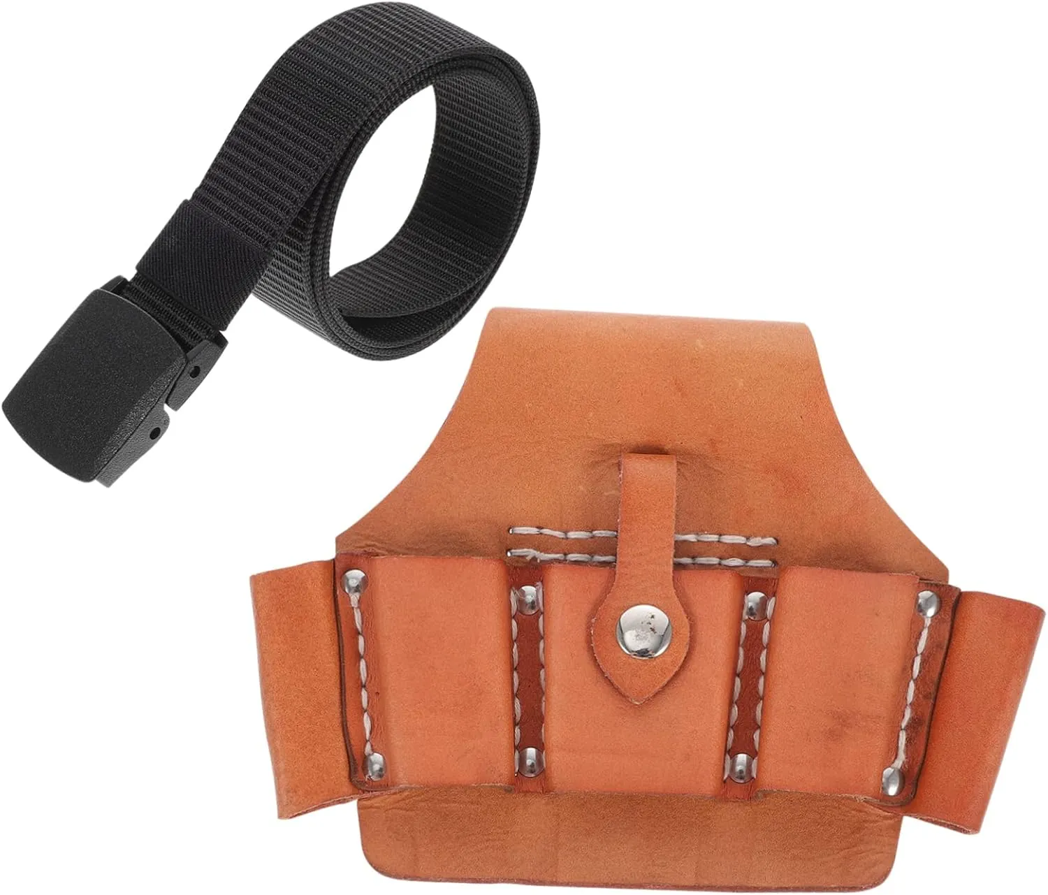 Leather Tool Belt Gardening Tools Waist Bag 5-Prong Shears Adjustable Nylon Belt for Easy Use