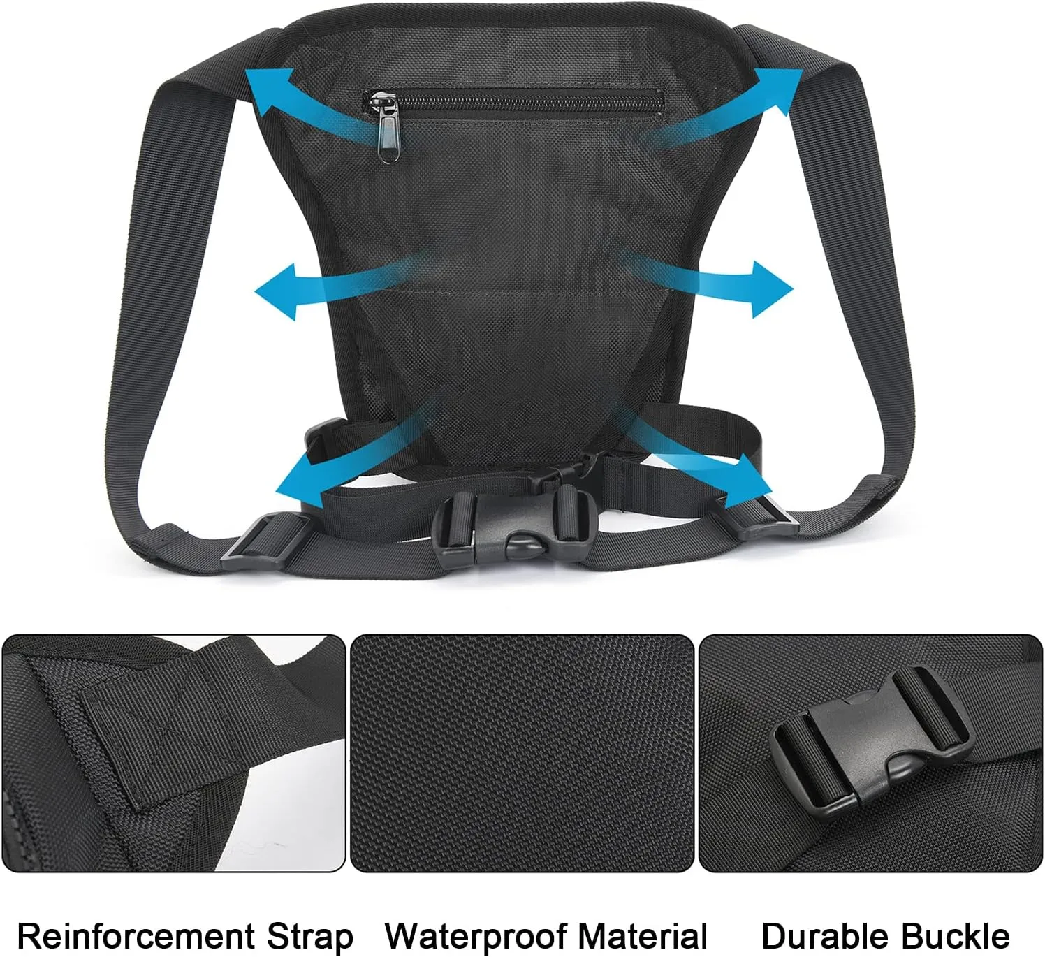 Leg Bag for Men Fanny Packs Women Men’s Outdoor Thigh Bags Motorcycle Ride Crossbody Backpack Shoulder Sling Pack Camping Hiking Cycling Riding, Y-Black