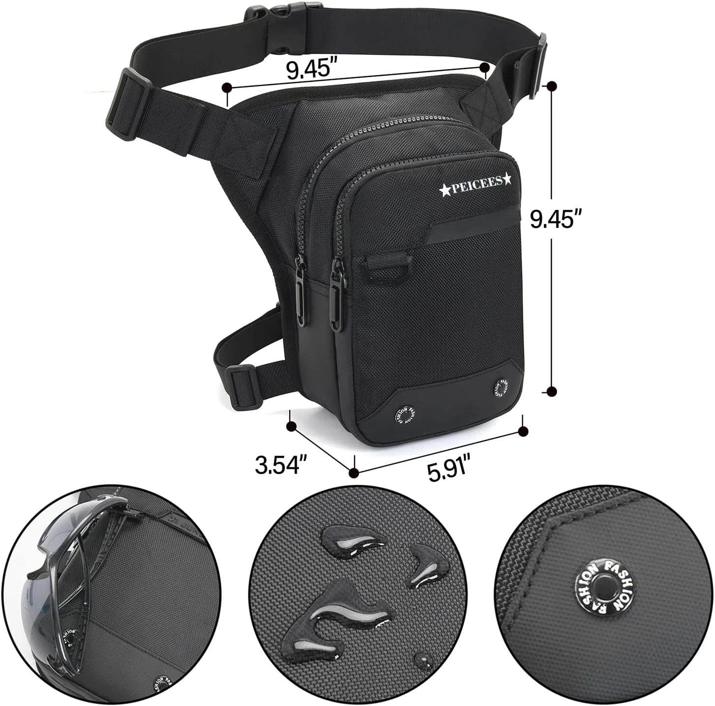 Leg Bag for Men Fanny Packs Women Men’s Outdoor Thigh Bags Motorcycle Ride Crossbody Backpack Shoulder Sling Pack Camping Hiking Cycling Riding, Y-Black