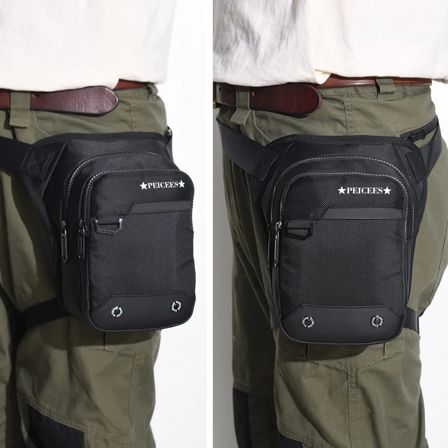 Leg Bag for Men Fanny Packs Women Men’s Outdoor Thigh Bags Motorcycle Ride Crossbody Backpack Shoulder Sling Pack Camping Hiking Cycling Riding, Y-Black