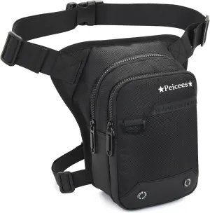 Leg Bag for Men Fanny Packs Women Men’s Outdoor Thigh Bags Motorcycle Ride Crossbody Backpack Shoulder Sling Pack Camping Hiking Cycling Riding, Y-Black
