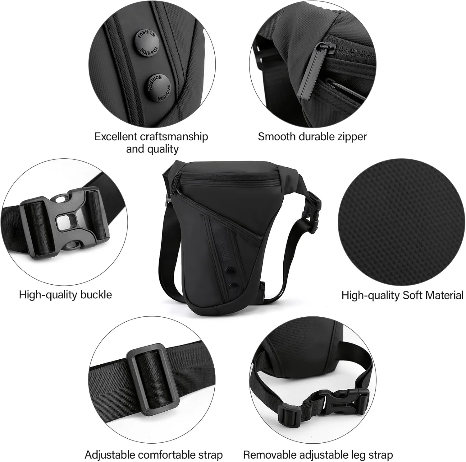 Leg Bag for Men Fanny Packs Women Men’s Outdoor Thigh Bags Motorcycle Ride Crossbody Backpack Shoulder Sling Pack Camping Hiking Cycling Riding