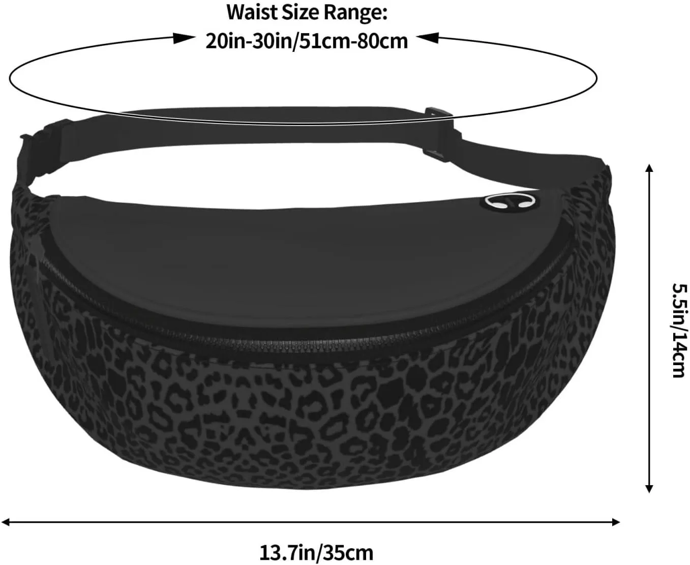Leopard Fanny Pack Waist Bag Adjustable Belt Bag For Men Women Traveling Hiking Cycling Running