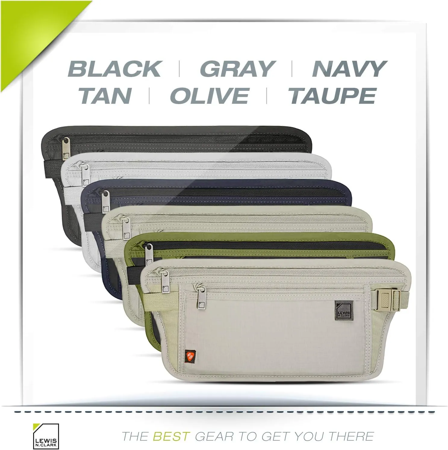 Lewis N. Clark RFID Blocking Money Belt Travel Pouch Waist Stash   Credit Card, Id, Passport Holder for Women & Men
