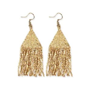 Lexie Beaded Fringe Earring, Gold
