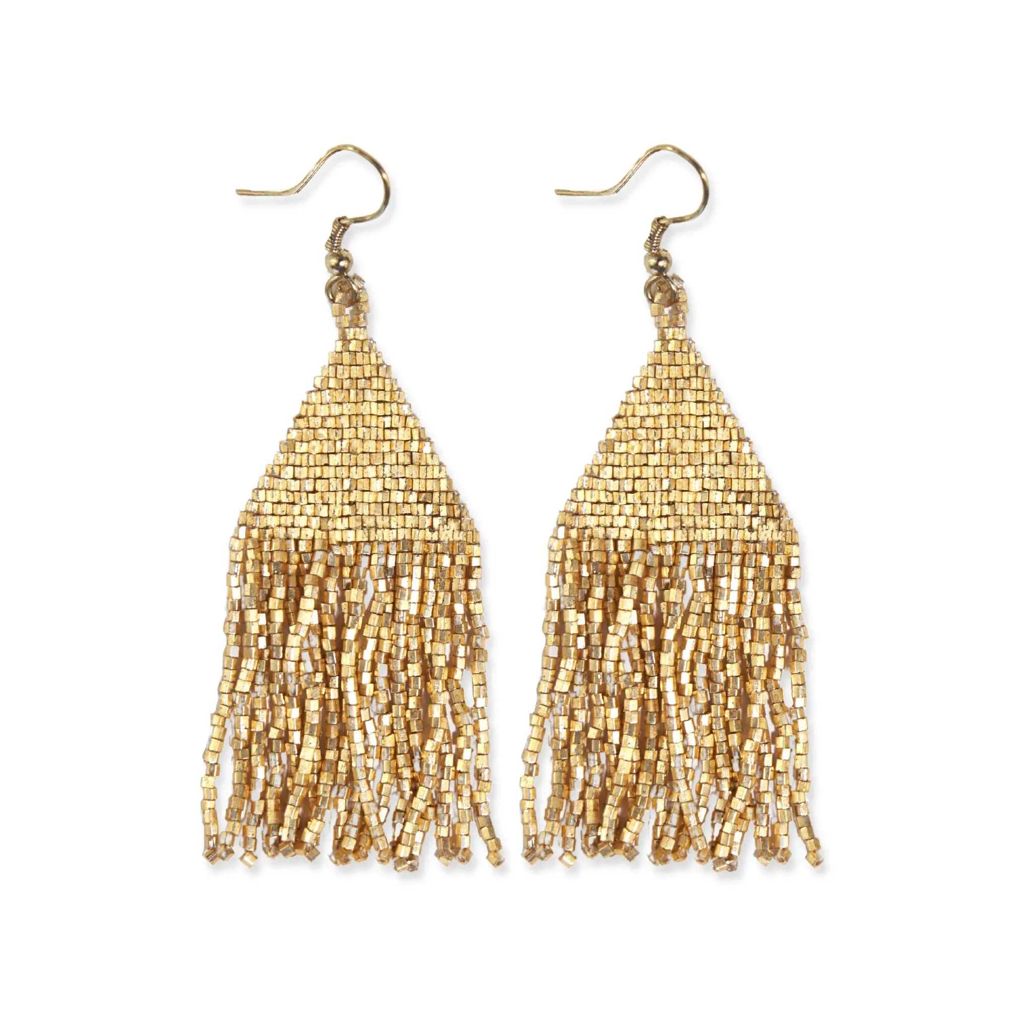 Lexie Beaded Fringe Earring, Gold