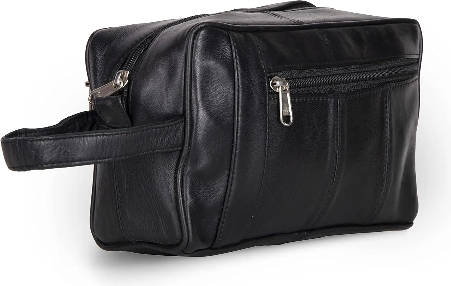 Liberty Leather - Genuine Sheep Nappa Leather Unisex Toiletry Bag for Travelling | Bathroom Organizer with Multiple Compartments for Men and Women | Portable Cosmetic Case for Traveling Dopp Kit
