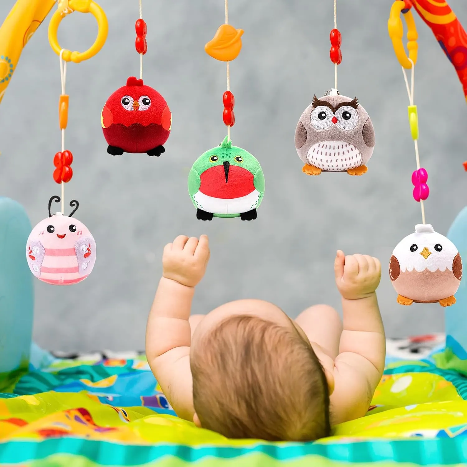Libima 9 Pcs Mini Stuffed Animals Keychains 3.15 Inch Small Plush Ornaments Bulk Cute Plush Toys for Baby Shower Birthday Party Decors Gift Bags Fillers Easter Basket Stuffers(Flying Animals)