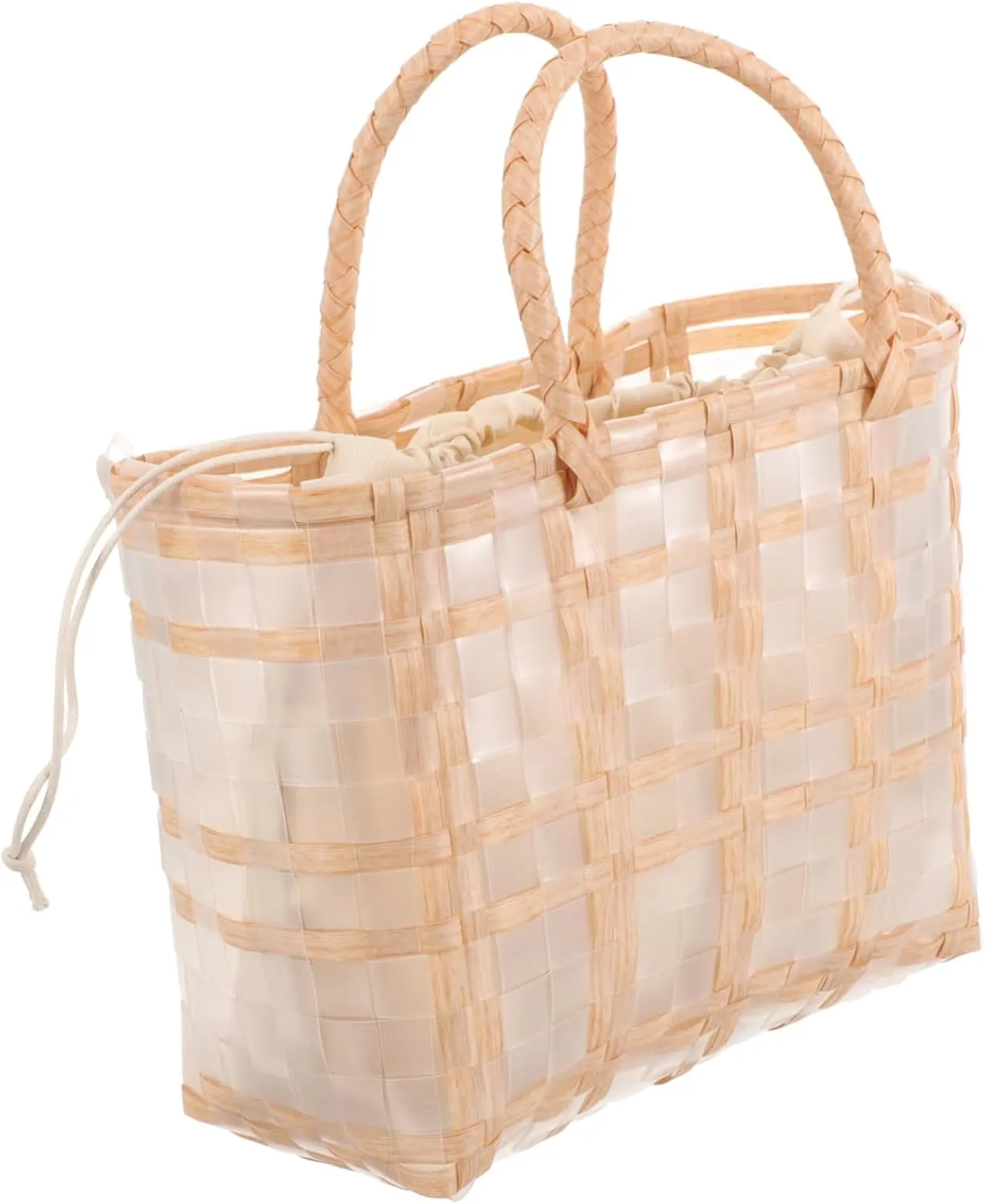 Lightweight Woven Tote Bag Inner Pocket Beach Bags for Women Casual Summer Straw for Family Friends