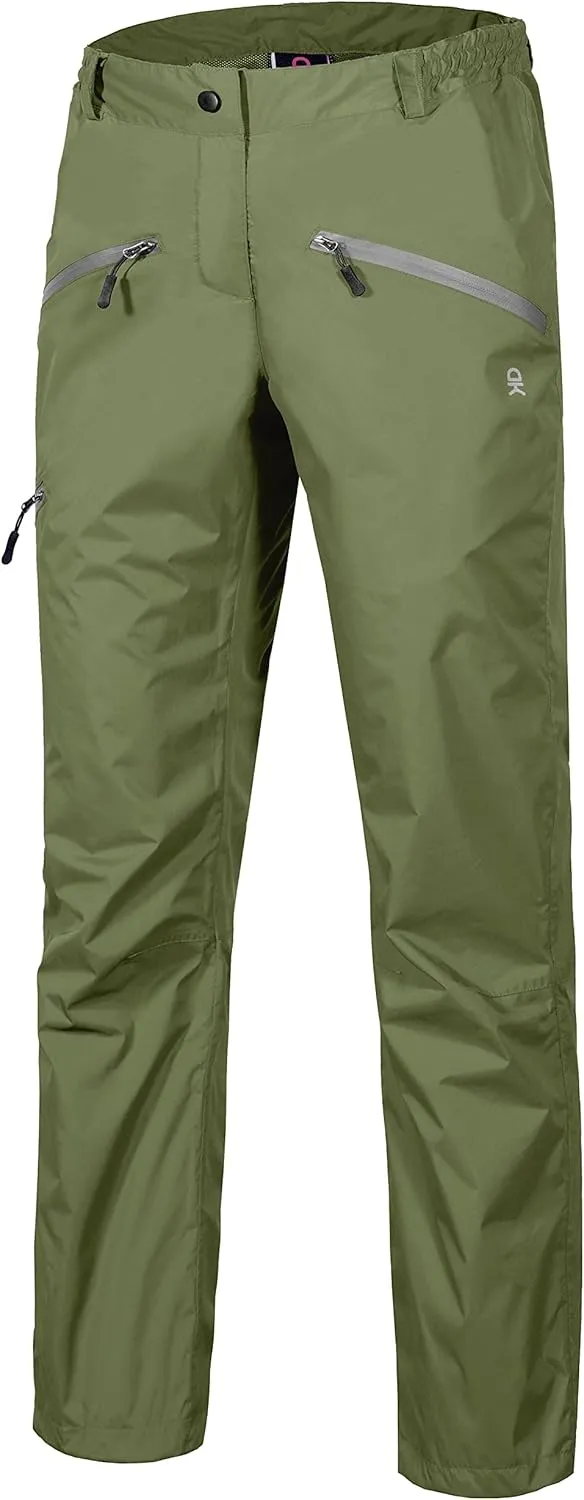 Little Donkey Andy Women's Lightweight Waterproof Rain Pants Breathable Hiking Pants for Outdoor Fishing